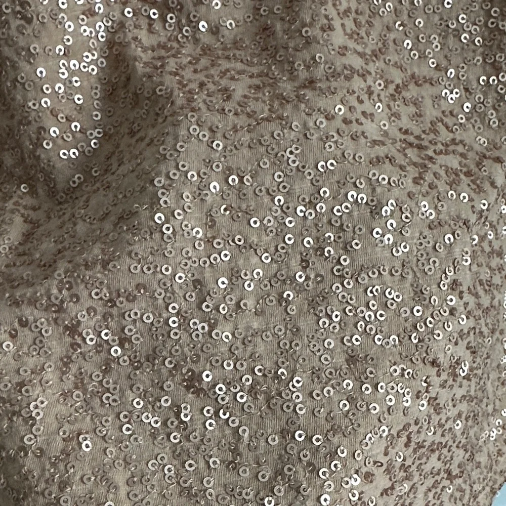 LOFT Beige Sequin Embellished Blouse - Picture 5 of 7